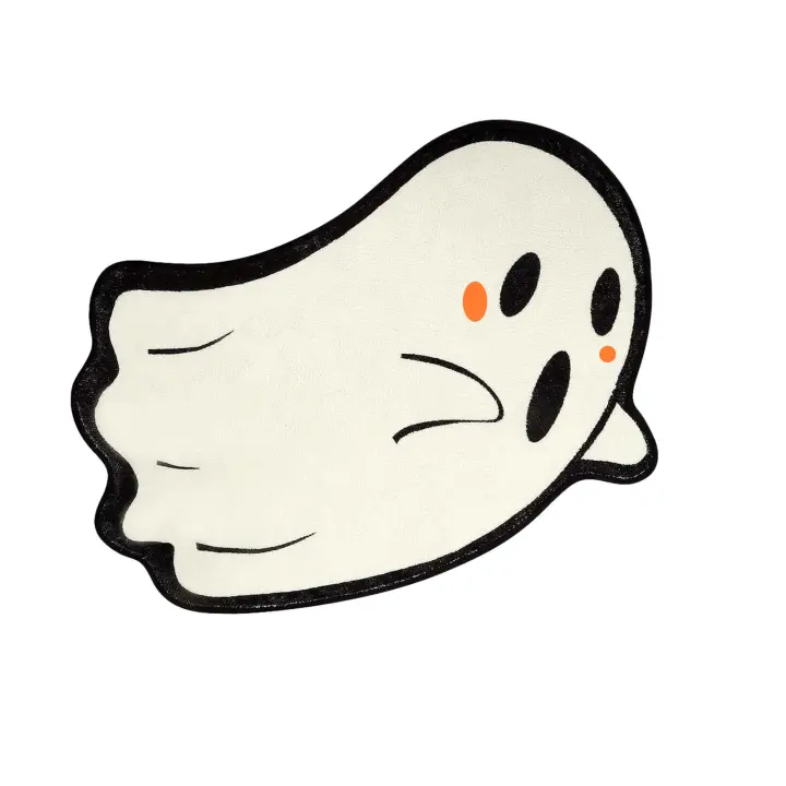 VIKAMA Alfombra De Halloween Con Diseño De Fantasma Encantador Absorbente Y Antideslizante Para Piso De Familia Decorativa Para Dormitorio Y Baño Material De Poliéster 100% - 1