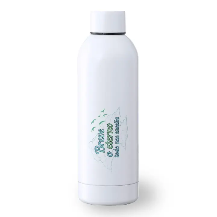 MERCHANDMANIA Bidón 500 ml acero inoxidable frase consejo aprender enseñar vida deporte deportivo botella senderismo - 1