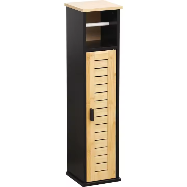 STARLEY-MUEBLE DE  Baño RESERVA Y PORTAROLLOS PAPEL 1 PUERTA + 1 ESTANTERIA INTERIOR PICAPORTE METAL – CEBU18X18X75 - 1
