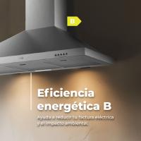 EVVO Campana Extractora CE25 Pyramid, Ancho 90 cm, Inox, 350 m³/h, 3 Velocidades, Luz LED, Filtro Carbón Activo, Inox - details 2