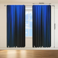 2pcs Cortina De Ventana Con Diseño De Rayas Gradient Azul/Castillo Para Decoración De Hogar Tratamiento De Ventana Para Dormitorio Oficina Cocina Con Bolsa Para Rodamiento - details 15