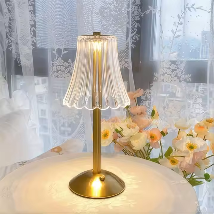 Lámpara De Noche LED Clásica Con Toque USB Recargable 3 Colores Ajustables Para Dormitorio Y Sala De Estar Decoración De Mesa Sin Cable - 1