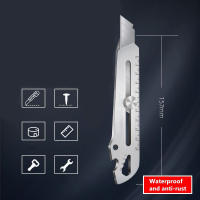 Cuchillo De Utilidad Multifuncional De Acero Inoxidable Retráctil Para Caja Herramienta Para Papel Tapiz Y Arte Resistente Y Duradero - details 0