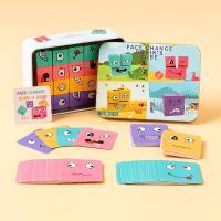 Juego Interactivo De Construcción De Cubos De Madera Con Expresiones Emocionales Juguetes Montessori Para Niños Y Niñas Educativos Para Aprendizaje De Emociones - details 0
