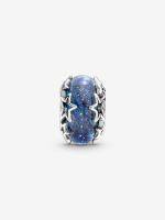 Pandora - Charm de Murano with Galaxia Azul y Estrella - Plata de Lei - details 0