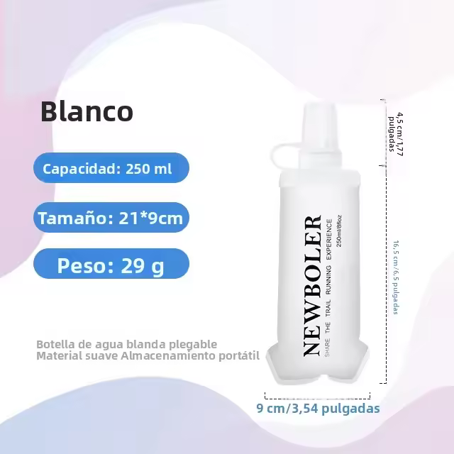 NEWBOLER Botella De Agua Plegable TPU BPA Free Para Deporte Al Aire Libre 150/250/500ml Bolsa De Agua Portátil Para Correr Y Camping - 1