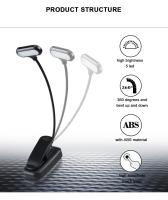 Mini Lámpara LED Para Libros Con Clip Protección Ocular Luz De Lectura Flexible Portátil Para Dormitorio Y Estudio - details 3
