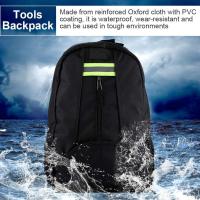 Bolsa de herramientas de bolsillo múltiple, bolsa de tela Oxford tela trasera, bolsa resistente al agua fontanero reparador electricista desgaste (negro) - details 1