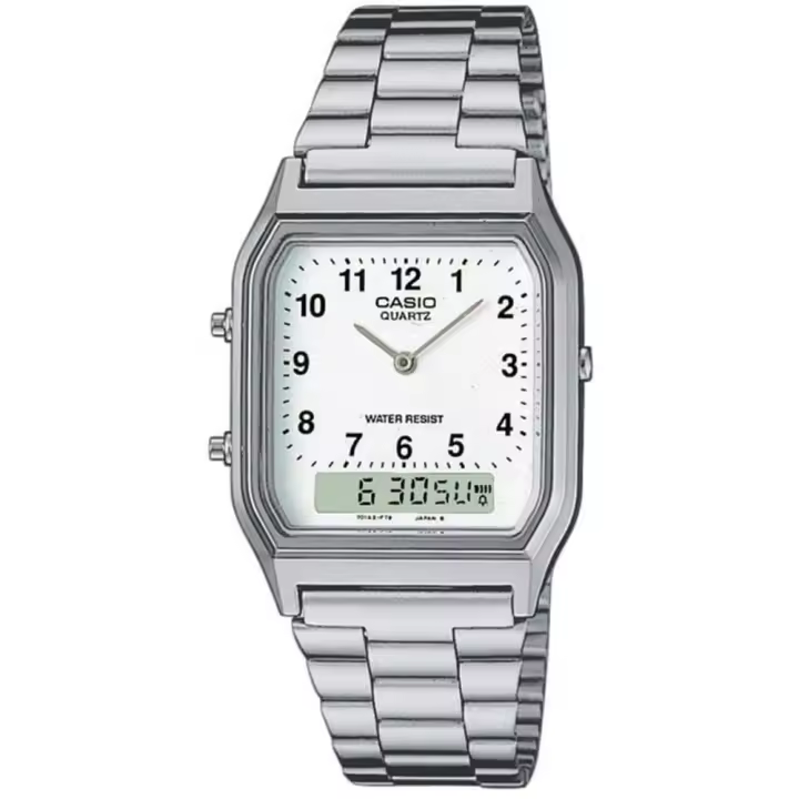 Reloj Casio VINTAGE EDGY AQ-230A-7B unisex dial analógico y digital - 1