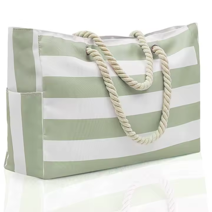 Bolsas de Playa para Mujer, Bolso Grande impermeable con Cremallera, Bolso de Playa, impermeable, Hardy, Bolso de Piscina, Bolso large, Claro Green - 1