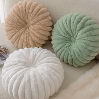 Almohada redonda de calabaza con diseño de conejo de imitación de rayas teñidas, hecha a mano, con ruedas, para sofá o cama. - details 5