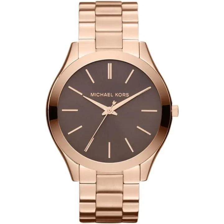 Relojes Hombre Michael-Kors "Slim Runway" de cuarzo y acero inoxidable para mujer, color oro rosa modelo MK3181 - 1