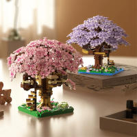 Bloques De Construcción ToylinX 1097 PCS Casa De Árbol Rosa Con Escena De Calle Juguete Educativo Para Niños Regalo De Cumpleaños - details 0