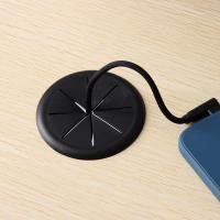 Organizador De Cables Para Escritorio Cubierta De Agujero Para Cable De Oficina Material ABS Blanco Y Negro - details 4