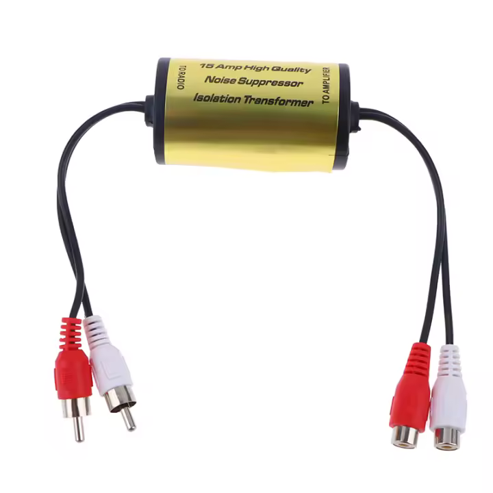 Filtro De Ruido RCA Para Estéreo De Coche Y Hogar Supresor De Bucle De Tierra 2xRCA Macho 2xRCA Hembra Accesorios RV - 1