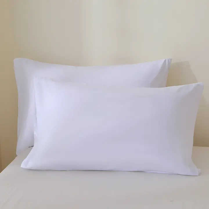 Juego De Fundas Para Almohadas De Poliéster 100% Blanco 2 Piezas Tamaños Estándar De USA Para Cama Reina Y Rey - 1