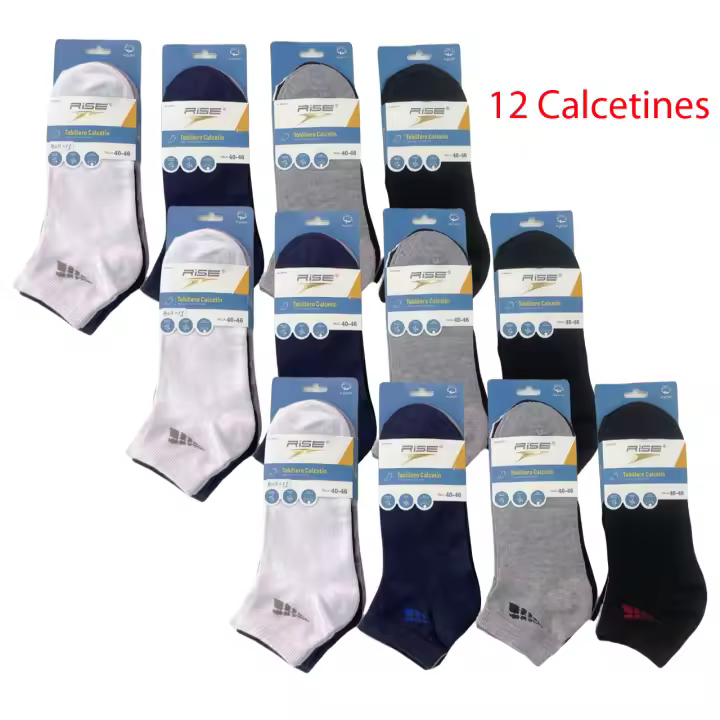 Set de 3-12 Calcetines de deporte Sneaker Cortos para hombre multicolor (Color al azar, no se puede elegir) - 1
