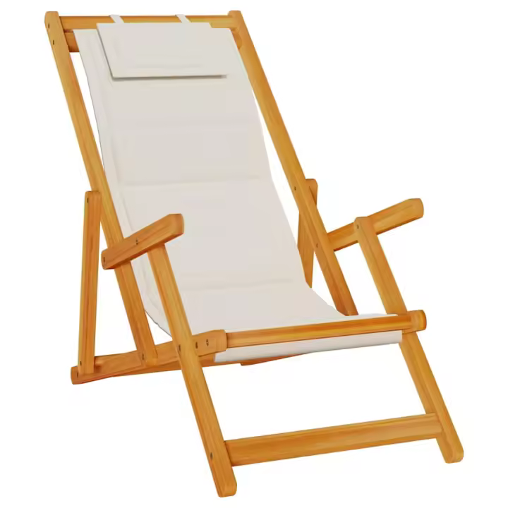 Silla de Playa plegable con reposabrazos gris Claro - 1