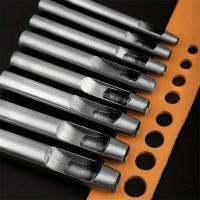 Juego Profesional De 10 Piezas De Punzón De Cuero Con Acero Hueco Para Cinturones Relojes Herramienta De Corte Redondo Para Manualidades DIY Punzón De Agujeros De Precisión - details 0
