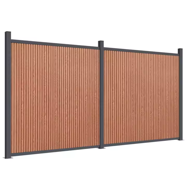 vidaXL Panel de valla WPC 353x186 cm Color Gris,  Marrón,  y mas Perfecta para plantas y animales, múltiples usos malla para ventilación, seguridad, ventana, jardín - 1