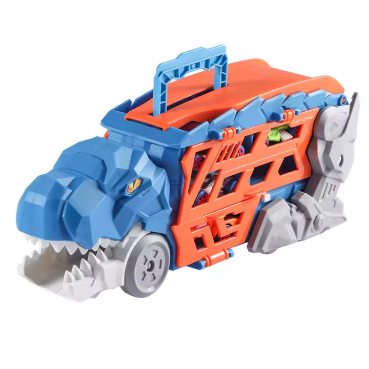 Juguete De Coche De Aleación Con Morfosis De Dinosaurio Para Niños Modelo De Coche De Transporte De Desplazamiento Con Ejector De Pista Regalo De Cumpleaños - 1
