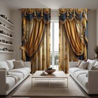 2pcs Cortinas De Encaje Vintage De Lujo En Color Verde Oscuro HD Para Decoración De Hogar Estilo Pastoral Para Sala De Estar Y Dormitorio - details 3