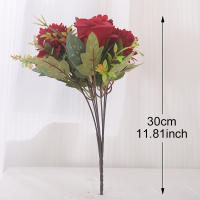 Decoración De Flores Artificiales Rosas Otoño Hydrangea Dalias Para Casa Mesa Decoración De Boda Navidad Flor Falsa Para Decoración De Hogar - details 1