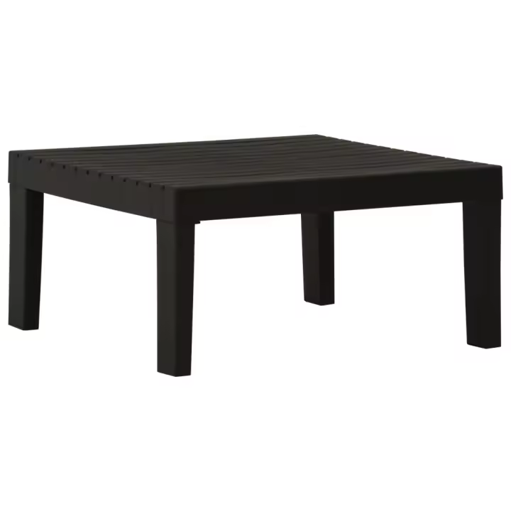vidaXL Mesita de jardín de plástico gris - 1