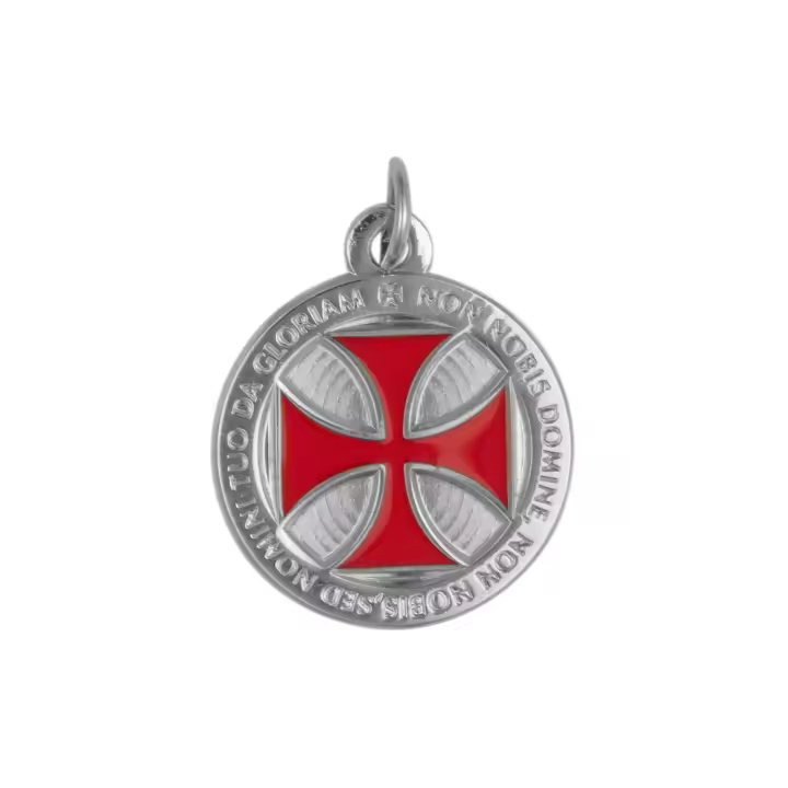 Gemelolandia | Colgante Cruz Templaria Non nobis, Domine, non nobis, sed nomini tuo da gloriam 22 mm - 1