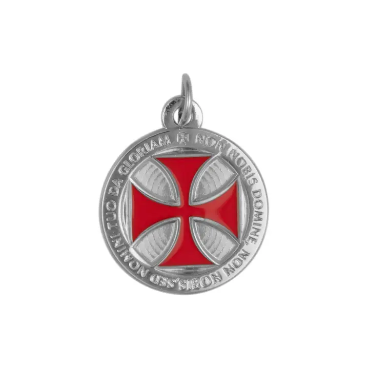 Gemelolandia | Colgante Cruz Templaria Non nobis, Domine, non nobis, sed nomini tuo da gloriam 22 mm - 1