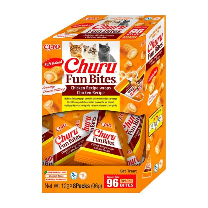 Churu Cat Fun Bites De Pollo Pack 8 X 12 Gr 96 Gr - 1