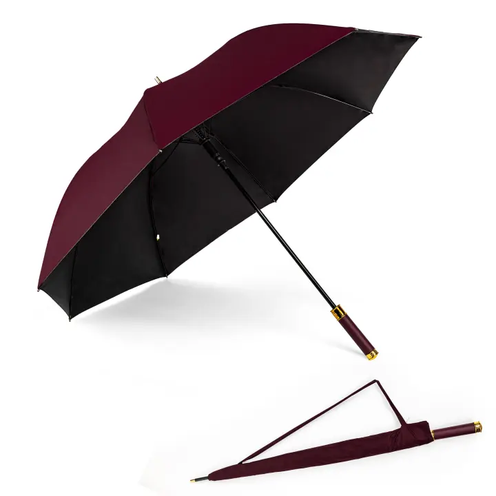 NQT Paraguas Largo Clásico Grande Automático y Resistente al Viento Rojo Azul Negro Cerceta Marron - 1