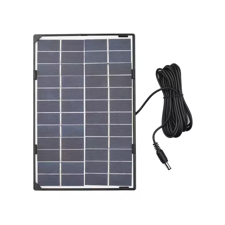 Panel Solar De 6W 12V Para Cámara De Seguridad Al Aire Libre Panel Solar Impermeable Para Farol De Calle Jardín Con Salida DC De 10ft - 1