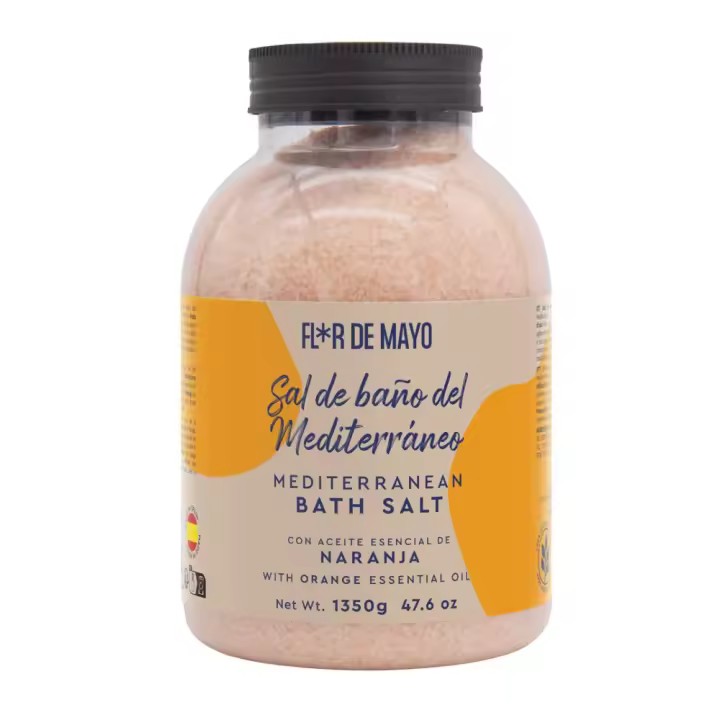 Sal de Baño con Aceite Esencial de Naranja,  650 g. - Flor de Mayo - 1