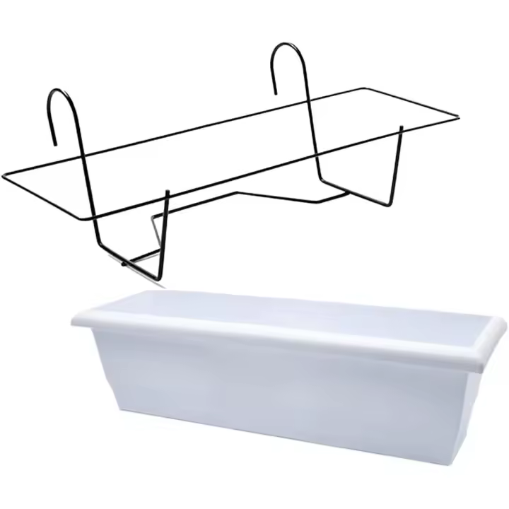C.A - Jardinera de 60cm con Soporte de Metal - Balconera de 40, 50 y 60 cm - Fabricada en PP, Apta para Balcón, Jardín y Patio - 1