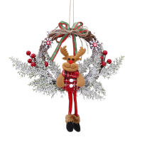 Corona Navideña Artificial De Ramas Muertas Guirnalda Floral Para Decoración De Año Nuevo Y Navidad Adornos De Foliage Colgantes - details 10