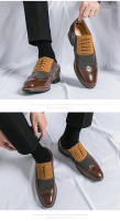 Zapatos De Negocios De Moda Para Hombre En Cuero Con Punto Y Lazo Zapatos De Boda Con Diseño De Brock Zapatos Casuales Transversales Para Adultos - details 12