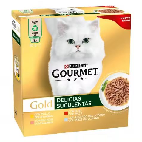 Purina Gourmet Gold Delicias Suculentas Pack Surtido Gatos Latas 8 X 85 Gr - 1