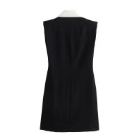 Vestido Mini De Verano Para Mujer TRAF Con Cuello En V Y Mangas Cortas Estilo Vintage Chic Sin Mangas A-Line Traje De Noche - details 2