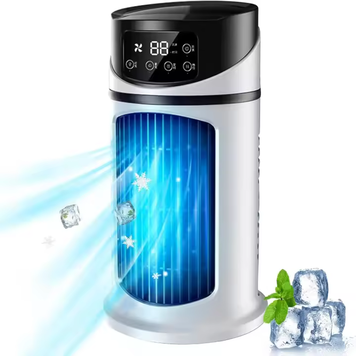 Climatizador Portátil Mini, 3 en 1, Refrigerador, Humidificador y Purificador, 6 Velocidades, USB, para Despacho de Casa - 1