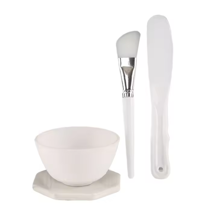 Set De 5 Piezas De Silicona Blanca Para Mezclar Máscaras De Cara Herramientas De Cuidado De La Piel Para Mujeres Y Chicas Belleza Salón Cosméticos - 1