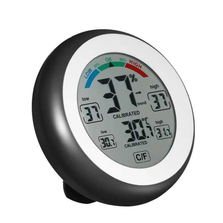 Termómetro Y Higrómetro Digital Mini Medidor De Temperatura Y Humedad Con Pantalla De Tendencia Maximo Y Minimo Valor Medición Indoor °C/°F - 1