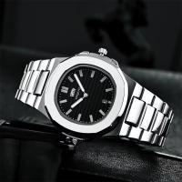 Reloj De Lujo Para Hombre 2023 Reloj De Pulsera De Cuarzo Resistente Al Agua Con Luminiscencia Y Fecha En Acero Inoxidable Cuadrado - details 9