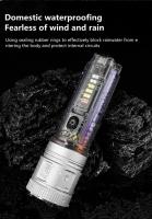 Linterna LED Recargable Solar USB Torcha Potente Con Foco Fuerte Y Alcance Largo Para Emergencias Y Uso Exterior Luz De Advertencia Resistente Al Agua Con Función De Autodefensa Y Power Bank - details 7