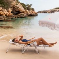 Flamingueo Silla Playa Agujero Acolchado Cabeza y Brazos Reclinable 5 Posiciones Reposapiés y Reposabrazos Confort Asas Mochila Fácil Transporte 83,2 x 66,7 x 97 cm - details 10