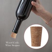 Tapón de madera para botellas, corchos, tapón de corcho cónico de madera para botellas de cerveza para elaboración de vino artesanal, para vino B - details 1