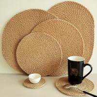 Mantelos Redondos Tejidos a Mano Para Café Y Té Tapete De Madera Decorativa Para Comedor Estilo Prarie Chic Material Lino - details 6
