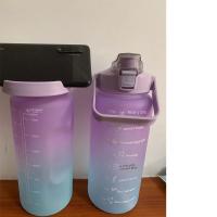 Botella Deportiva De Agua Con Marca De Tiempo Reutilizable Y Portátil Para Adultos Material De Plástico PP Para Gimnasio Y Viajes - details 1