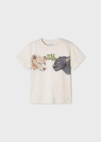 Mayoral. Pack 2 Camisetas de niño "Jungla Salvaje" color milk + lenticular color nata de manga corta - 100% algodón - Estampado animal leopardo y pantera en tono suave y fresco para niños aventureros y con estilo - details 0