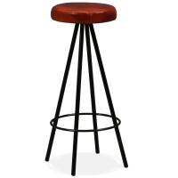 vidaXL Taburetes de barra de cocina 2 unidades cuero auténtico - details 7